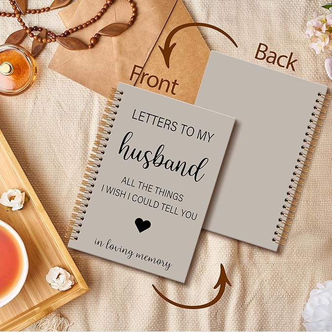 Memorial Gifts for Loss of Husband Grief Notebook Journal, Letters to My Husband in Heaven Journal, Sympathy Notebooks Gifts for Loss of Husband Women, In Loving Memory Sympathy Gifts,6x8.2In