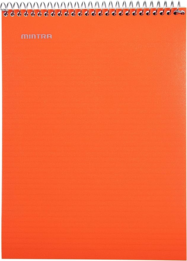 Mintra Office TOP BOUND Durable Spiral Notebooks (Orange, College Ruled 3pk)