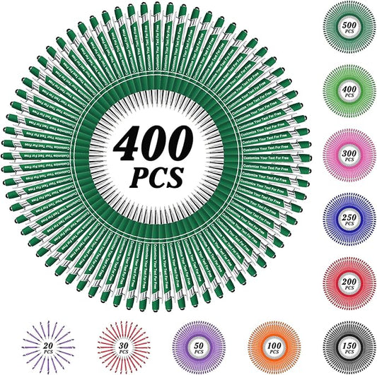 Max 500 Pcs Personalized Pens Bulk, Custom Pens with Free Engraving, Customized Stylus Tip Ballpoint Pen with Your Name Massage Text for School Office Business Graduation Anniversaries-400 Packs