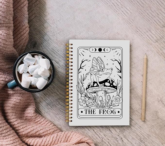 The Frog Tarot Journal Notebook - Frog Gifts for Women Frog Lovers, Witch Journal, Witchy Gifts for Women, Witchy Stuff, Frog Spiral Notebook 5.5x8.3