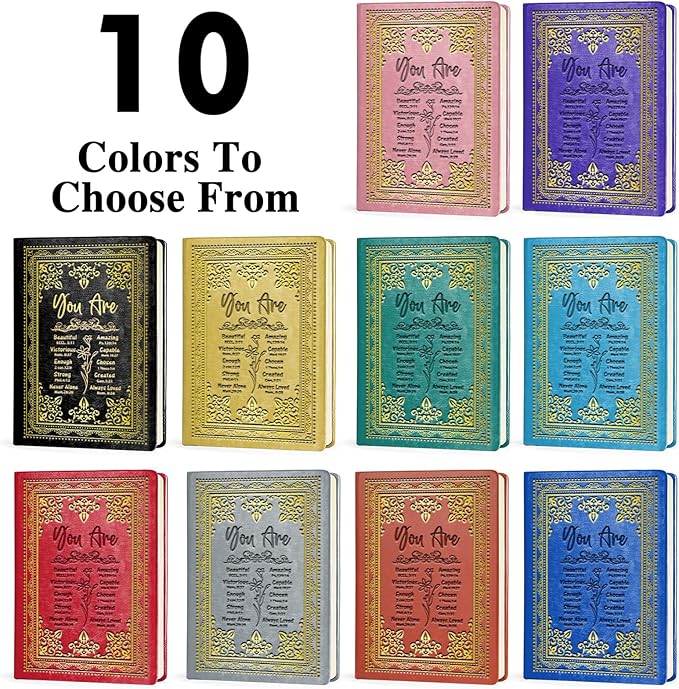 Green A5 Lined Leather Journal Notebook,Inspirational Christian Gifts Hardcover Executive Notebooks for Men Women,200 Pages 100 Gsm Thick Ruled Paper Daily Diary for School,Family ,Friends,Work (You Beautiful Green)