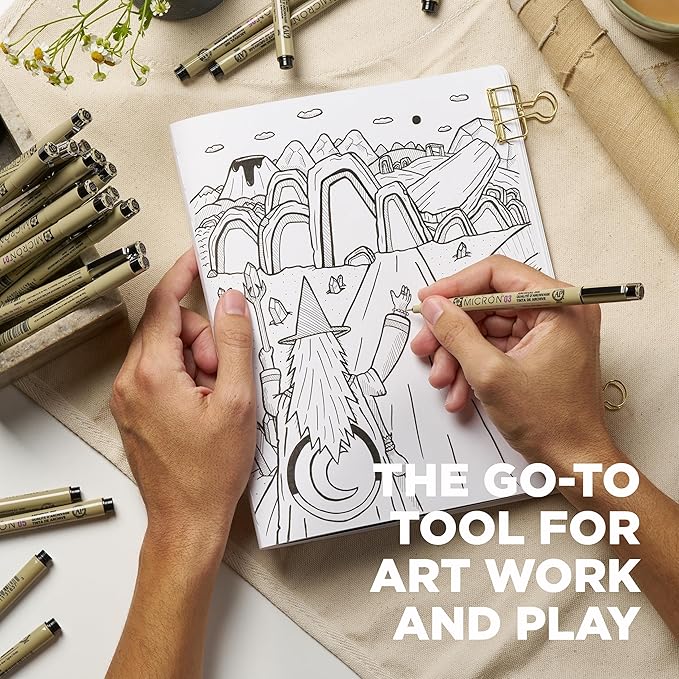 SAKURA Pigma Micron Fineliner Pens - Archival Black Ink Pens - for Writing or Drawing for Artists, Crafters & DIY Gifts Projects - Assorted Point Sizes - 72 Count