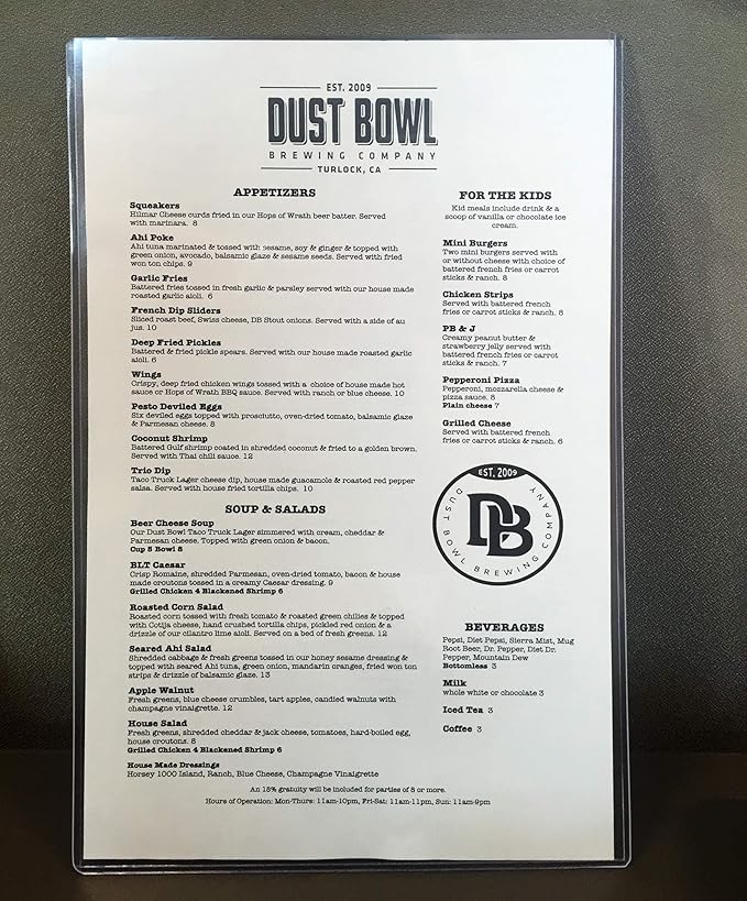 StoreSMART - Rigid Plastic Menu - 8.5" x 14" - 150-Pack - HPP812X14-MENU-150