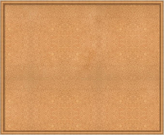 Amanti Art Natural Cork Board for Wall, 38x46 Vision Board with Bronze Frame, Oversize Corkboard Office Decor for Home Organization, Casual Corkboard Pinboard to Display Items for Home Organization