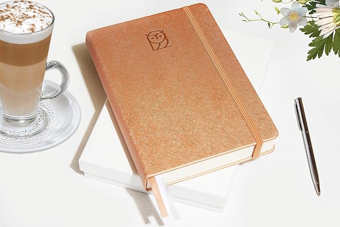 Undated Daily Planner – 6-Month A5 Productivity Organizer with Full Page Per Day, Hourly Schedule, Goal Setting, Habit Tracker, Weekly & Monthly Pages – Hardcover Time Management Notebook (Rose Gold)