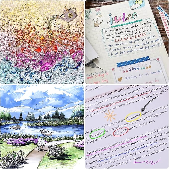 [12 Colors] 05 Micro, Fineliner Pen Set Ink, Fine Point Pen,Multi-liner, Sketching, Anime,Artist Illustrating/Technical Drawing,Office Documents