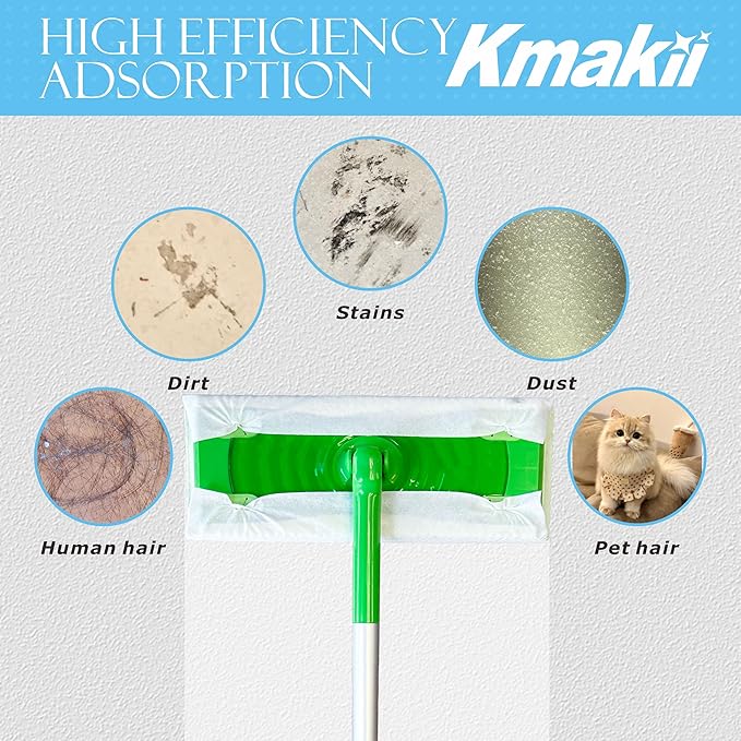 KMAKII Microfiber Dusting Cloths, Diamond Pattern, Disposable Cleaning Cloths for Floor, Furniture, Glass, Electronics, High Absorbency, Sheets, 8.7×11.8 inches (180)
